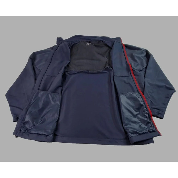 Nike Golf Windbreaker Mens XXL Navy Blue Open-End Red Full Zip Jacket Raincoat - Picture 2 of 16